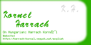 kornel harrach business card